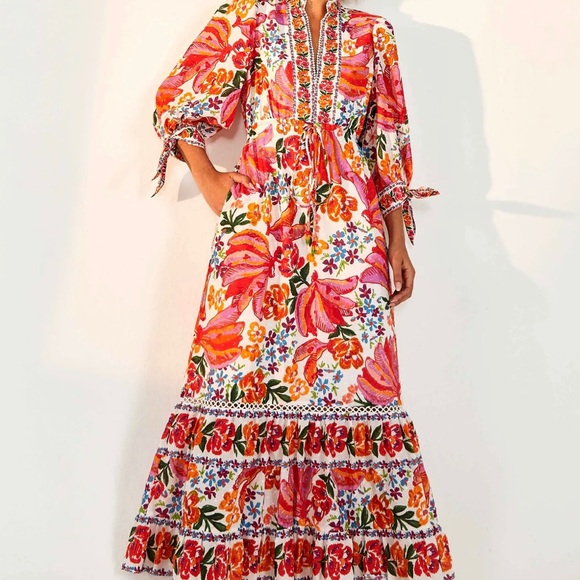 FARM Rio | Dresses | Farm Rio Spring Bananas Maxi Dress Size Small ...